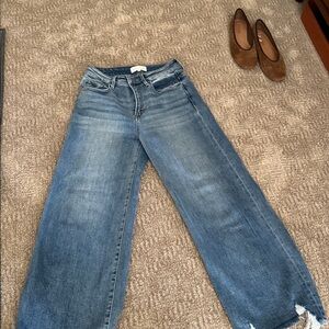 Wide-Leg Blue Jeans